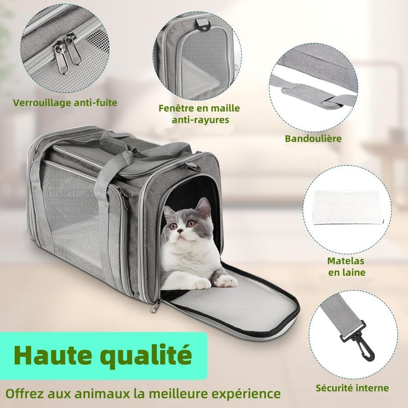 Pet Planet Sac Transport Pliable Respirant Matelas Souple Chats Chiens
