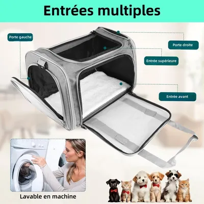 Pet Planet Sac Transport Pliable Respirant Matelas Souple Chats Chiens