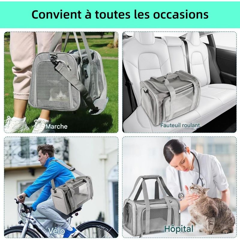 Pet Planet Sac Transport Pliable Respirant Matelas Souple Chats Chiens