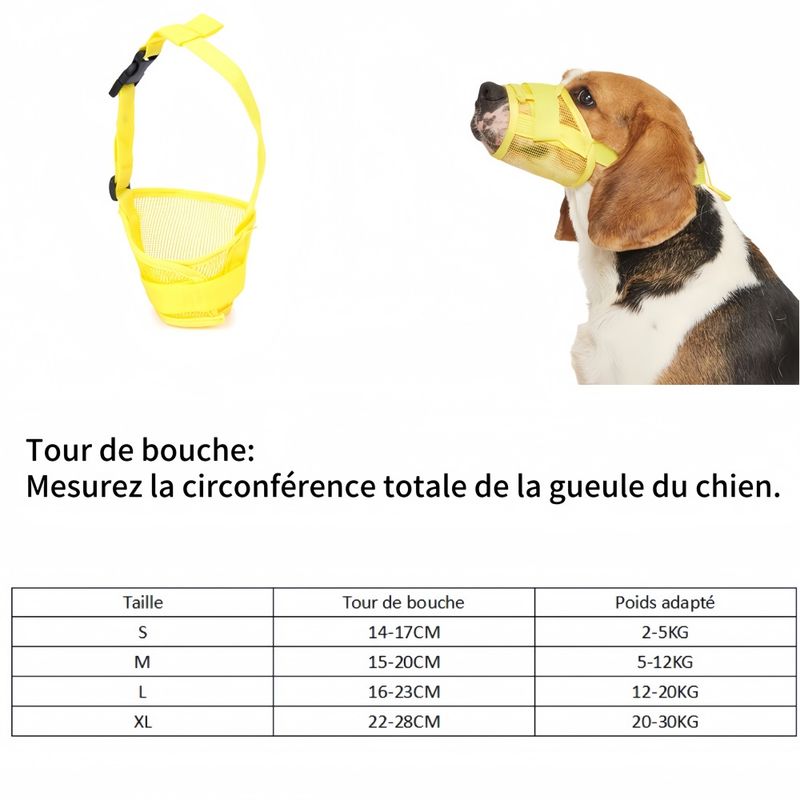 FurryFusion Muselière réglable anti-morsure pour chien