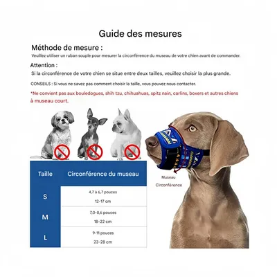 ZenPets Muselière pour chien avec boucle réglable