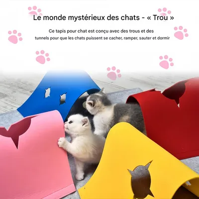 FurryFusion Jouet en feutre tunnel pliable pour petits animaux