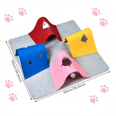 FurryFusion Jouet en feutre tunnel pliable pour petits animaux