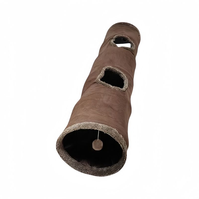 FurryFusion Tunnel pliable en daim pour chat