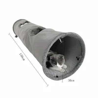 FurryFusion Tunnel pliable en daim pour chat