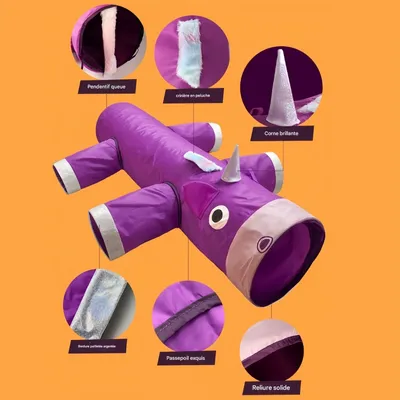 FurryFusion Tunnel pour chat en peluche