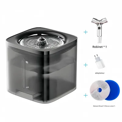 FurryFusion Fontaine à eau 2 litres pour chats et petits chiens