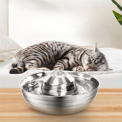 IntiMeg Dispensador de agua para mascotas de acero inoxidable de 360°