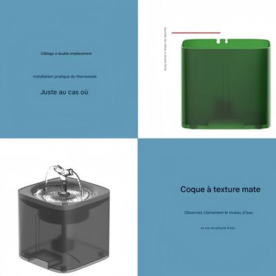 FurryFusion Fontaine à eau 2 litres pour chats et petits chiens