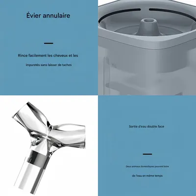 FurryFusion Fontaine à eau 2 litres pour chats et petits chiens