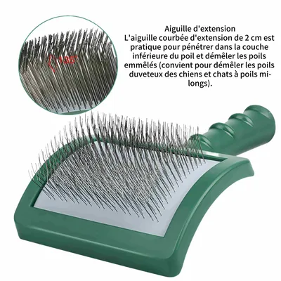 FurryFusion Brosse de toilettage pour chien à aiguilles extra longues