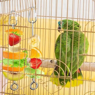 ZooVenture Brochettes Nourriture 3 Pièces Acier Inox Pour Perroquets