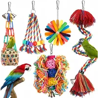 ZooVenture Jouet Perchoir En Corde Avec Clochette Colorée Pour Oiseaux