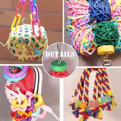 ZooVenture Jouet Perchoir En Corde Avec Clochette Colorée Pour Oiseaux