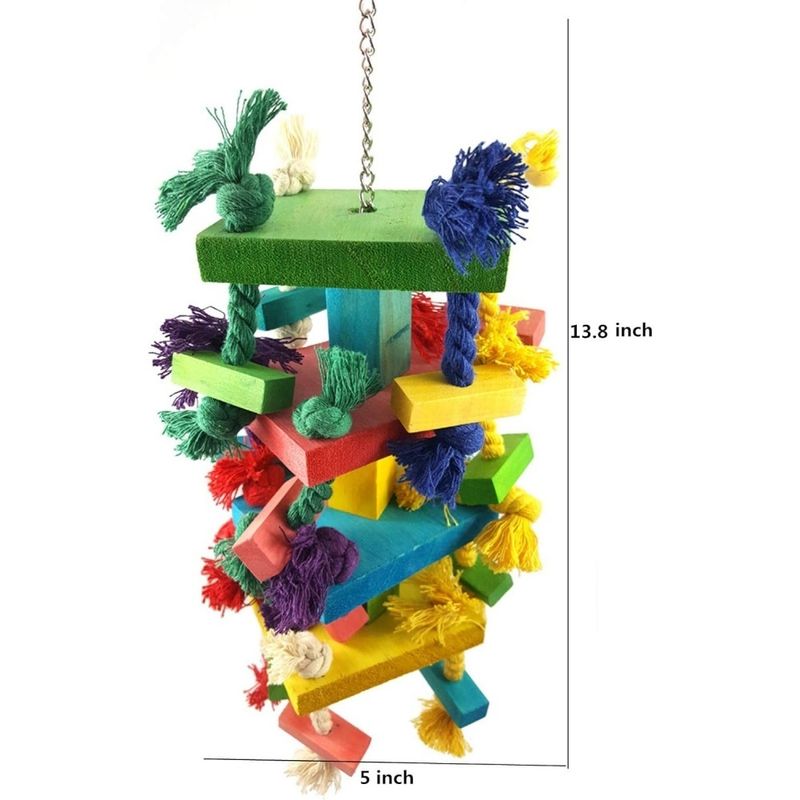 ZooVenture Jouet À Mâcher En Bois Naturel Multicolore Pour Perroquets