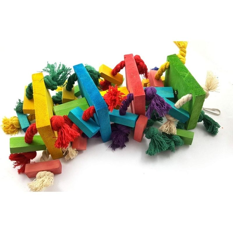 ZooVenture Jouet À Mâcher En Bois Naturel Multicolore Pour Perroquets