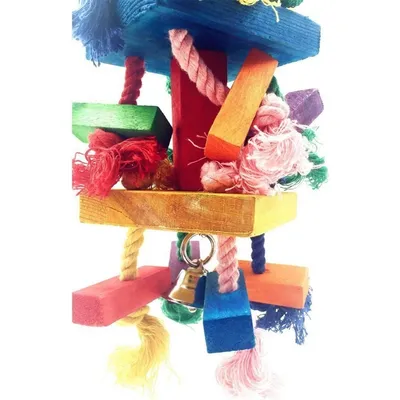 ZooVenture Juguete masticable multicolor de madera natural para loros