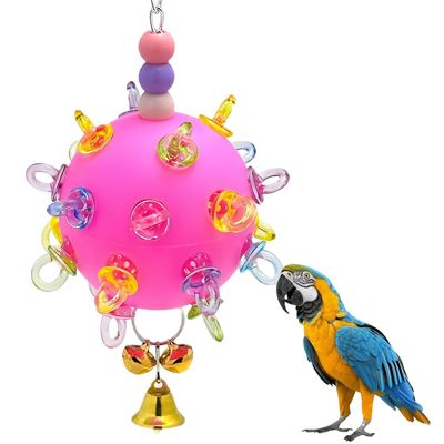 FurryFusion Balle à mâcher pour perroquet Rose