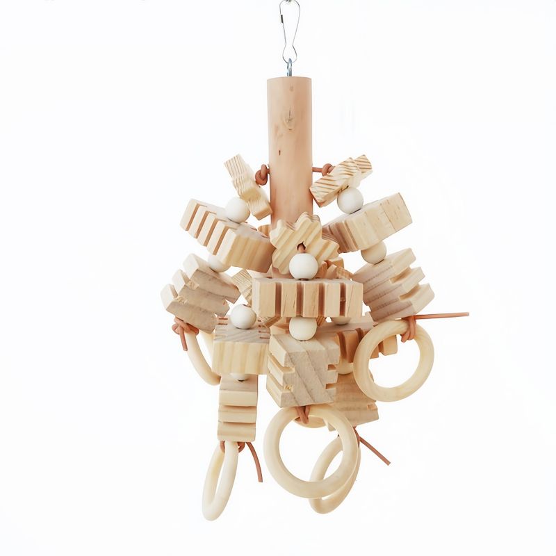 FurryFusion Jouet de mastication en bois pour perroquets