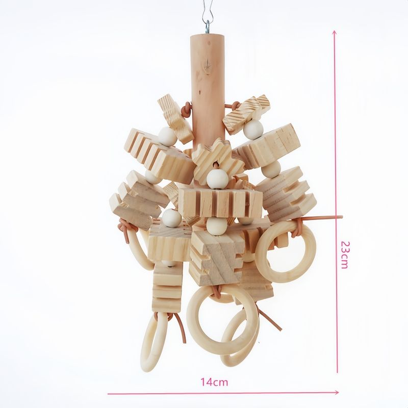 FurryFusion Jouet de mastication en bois pour perroquets