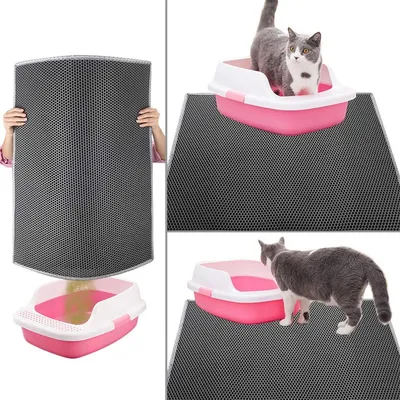 Pet Planet Tapis de litière pour chat double couche en EVA