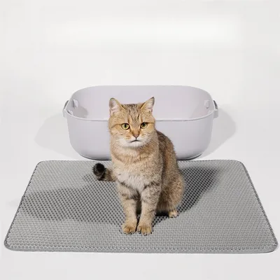 Pet Planet Tapis de litière pour chat double couche en EVA