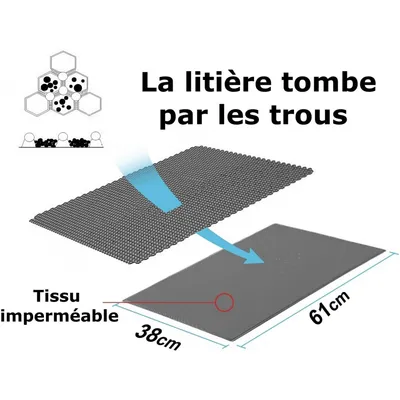 Pet Planet Tapis de litière pour chat double couche en EVA