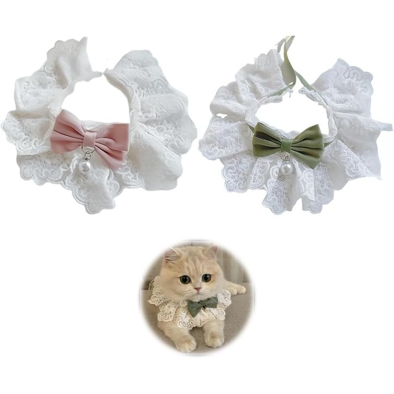 UAMLY Collier pour chat avec perle et nœud floral