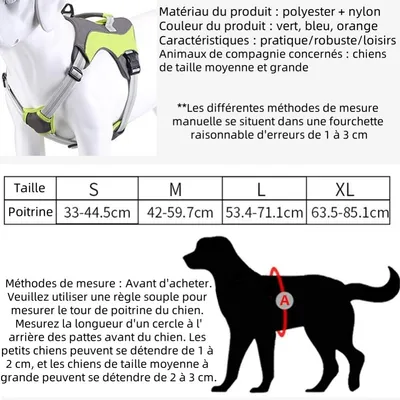 Pet Planet Harnais Gilet Sans Traction Poignée Pince Avant Chien