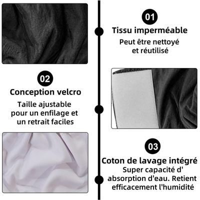 ZenPets 2 Couches Pour Chien Mâle Lavables Noires