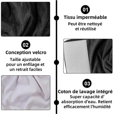 ZenPets 2 Couches Pour Chien Mâle Lavables Noires