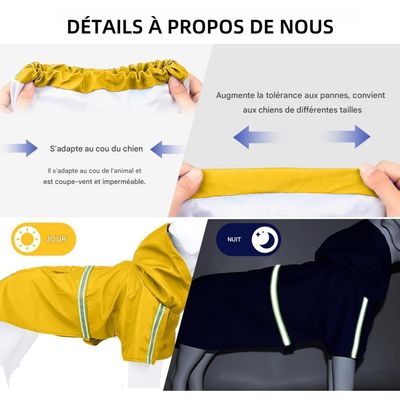 Pet Planet Imperméable à Capuchon avec Bandes Réfléchissantes Pour Chien