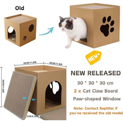 UAMLY Maison pour chat en carton avec griffoirs