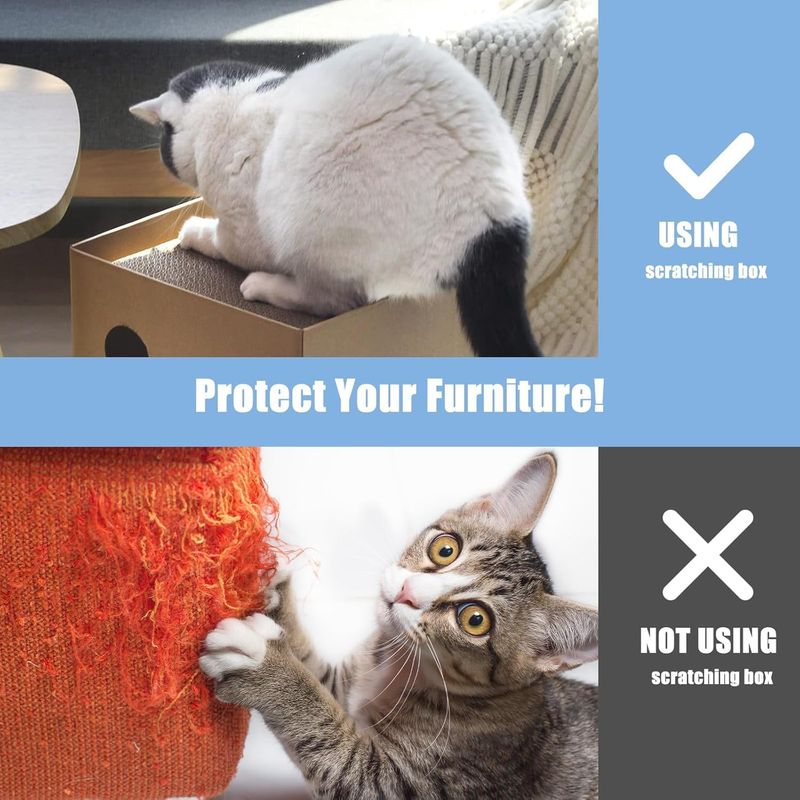 UAMLY Maison pour chat en carton avec griffoirs
