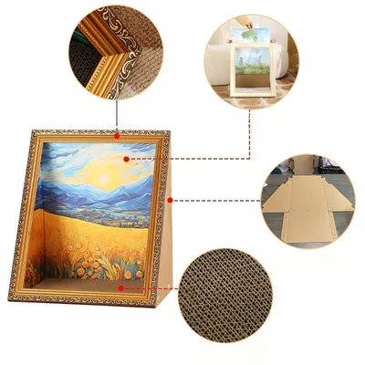 IntiMeg Lit pour chat avec peinture à l'huile 4D