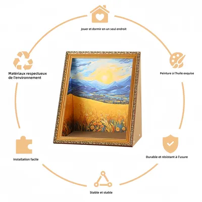 IntiMeg Lit pour chat avec peinture à l'huile 4D