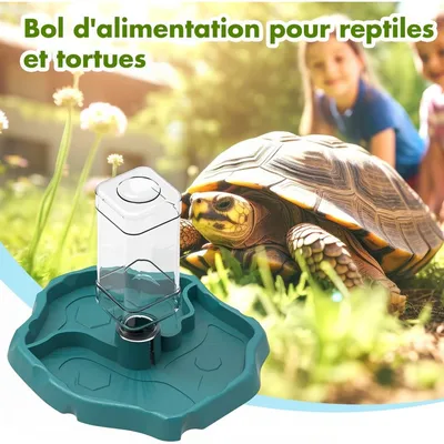 ZooVenture Dispensador de agua portátil de plástico para reptiles tortugas