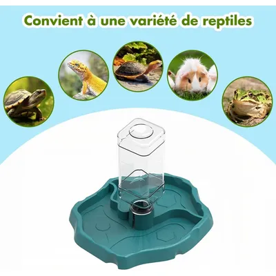 ZooVenture Dispensador de agua portátil de plástico para reptiles tortugas