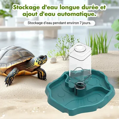 ZooVenture Dispensador de agua portátil de plástico para reptiles tortugas