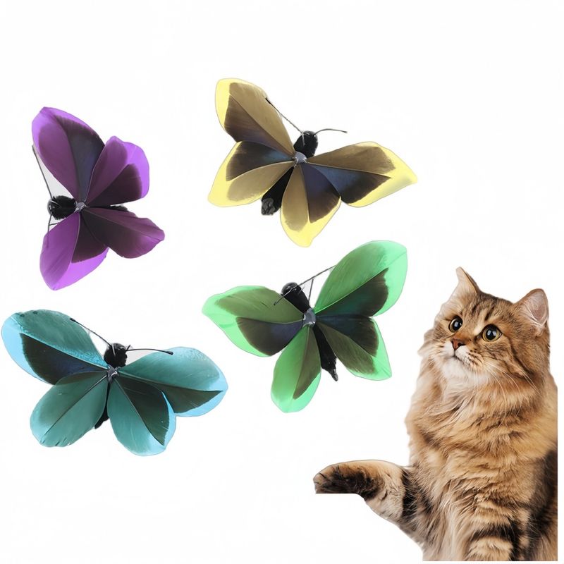 FurryFusion Lot de 4 têtes de rechange pour jouets pour chat
