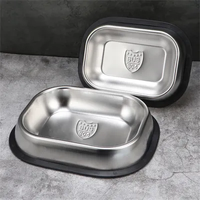 IntiMeg Gamelle carrée en acier inoxydable pour chien