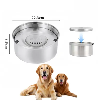 IntiMeg Gamelle d'eau en acier inoxydable 304 pour chien