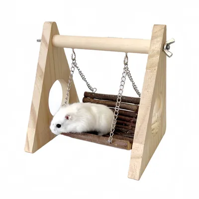 FurryFusion Balançoire en bois pour petits animaux FurryFusion Balançoire en bois pour petits animaux
