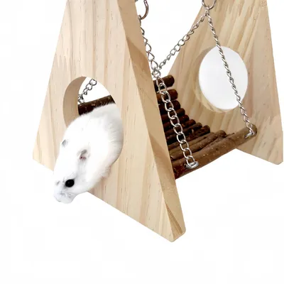 FurryFusion Balançoire en bois pour petits animaux