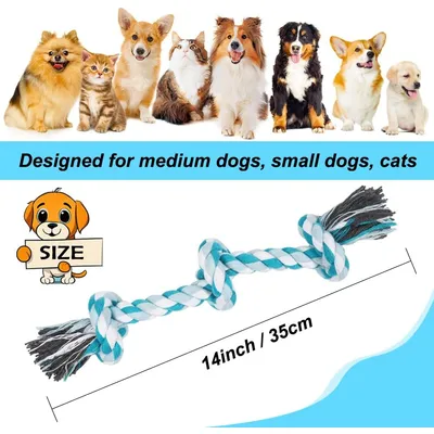 UAMLY Jouet en corde pour chien, corde à mâcher à 3 nœuds