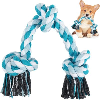 UAMLY Jouet en corde pour chien, corde à mâcher à 3 nœuds