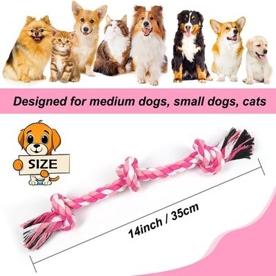 UAMLY Jouet en corde pour chien, corde à mâcher à 3 nœuds