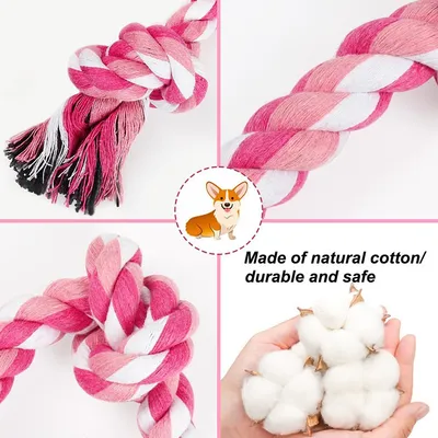 UAMLY Jouet en corde pour chien, corde à mâcher à 3 nœuds