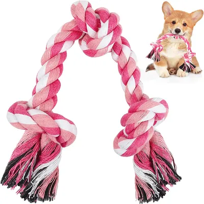 UAMLY Jouet en corde pour chien, corde à mâcher à 3 nœuds
