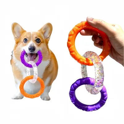 FurryFusion Jouet pour chien à trois anneaux